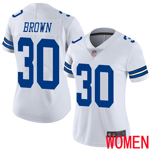 Women Dallas Cowboys Limited White Anthony Brown Road #30 Vapor Untouchable NFL Jersey